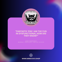 Customer review photo – "FUN In Dysfunctional" enamel pin, 5-star community favourite