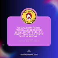 Customer review photo – "Just About McFuckin Had It" enamel pin, 5-star community favourite