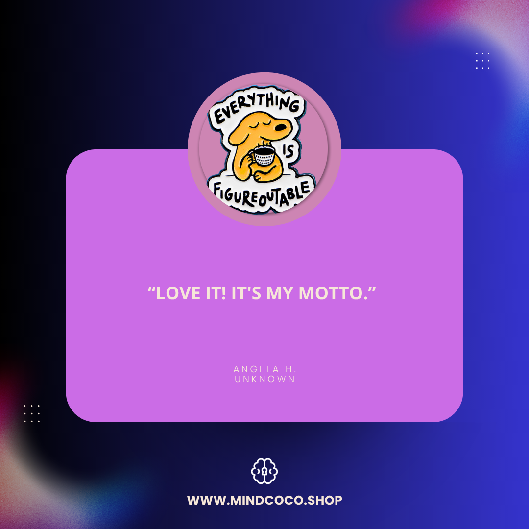 Customer review photo – "Everything is Figureoutable" enamel pin, 5-star community favourite