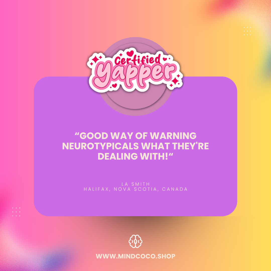 Customer review photo – "Certified Yapper" vinyl sticker, 5-star community favourite