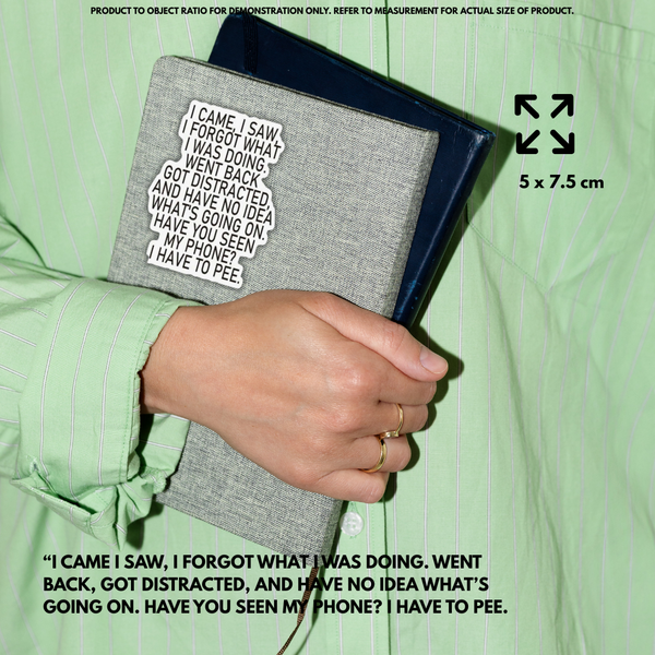 “I came I saw, I forgot what I was dong" Vinyl Sticker Decal