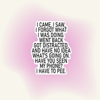 "I Came I Saw I Forgot" vinyl sticker – ADHD Memory Lapse