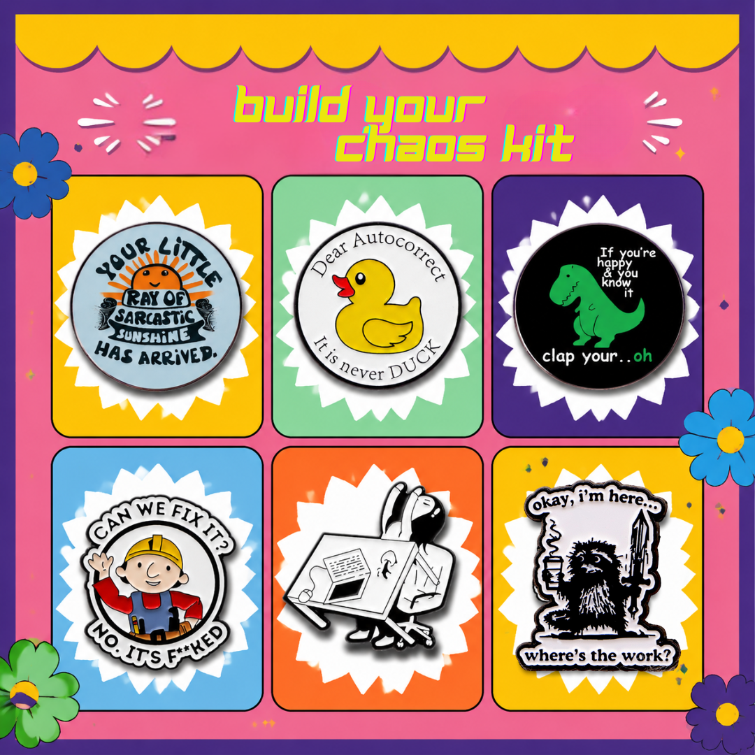 Vibe Bundle: Pick 6 pins that get you. Score 2 stickers, on us.