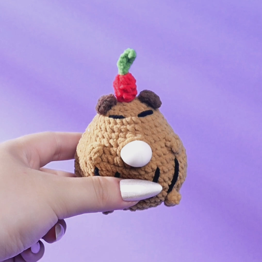 CocoPuffy🍎 Capybara-Crochet Stress Squeezie Fidget Toy